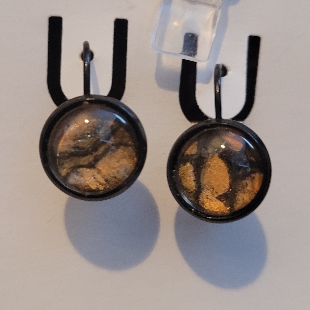 Handpainted glass earrings